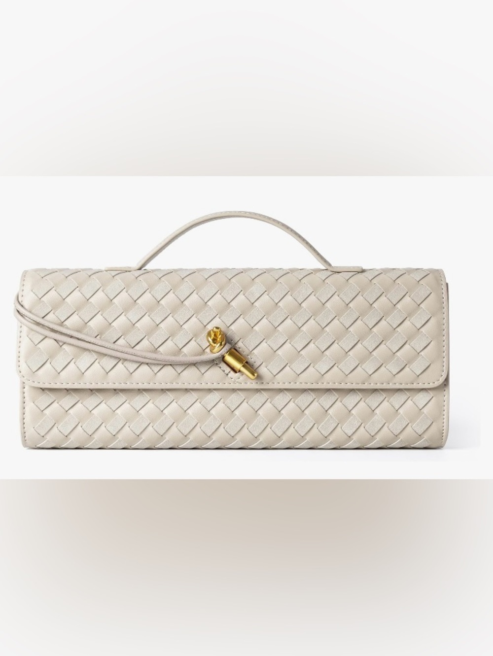 Bottega Veneta Woven’s Leather Top-Handle Hand Woven Clutch (Refurbished)